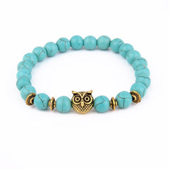 Volcanic Bracelet Owl Bracelet Gold Bracelet Lava Stone Bead Bracelets  - newgreatshirt