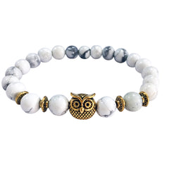 Volcanic Bracelet Owl Bracelet Gold Bracelet Lava Stone Bead Bracelets  - newgreatshirt