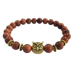 Volcanic Bracelet Owl Bracelet Gold Bracelet Lava Stone Bead Bracelets  - newgreatshirt